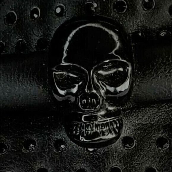 Abbey Dawn by Avril Lavigne Shoes Size 9 Pink Black Skull Rebel Yell Flats - Picture 3 of 10